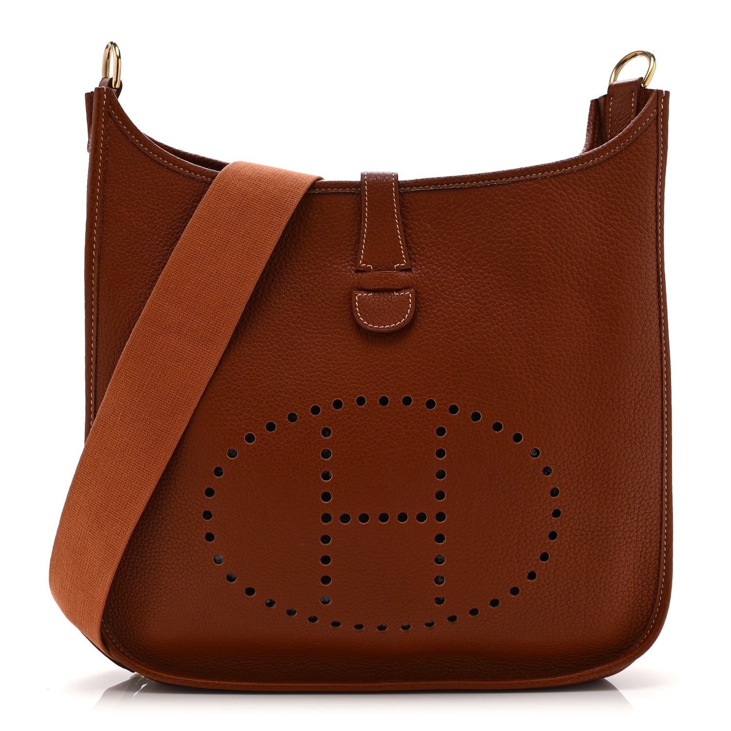 Hermès Taurillon Clemence Evelyne GM Noisette