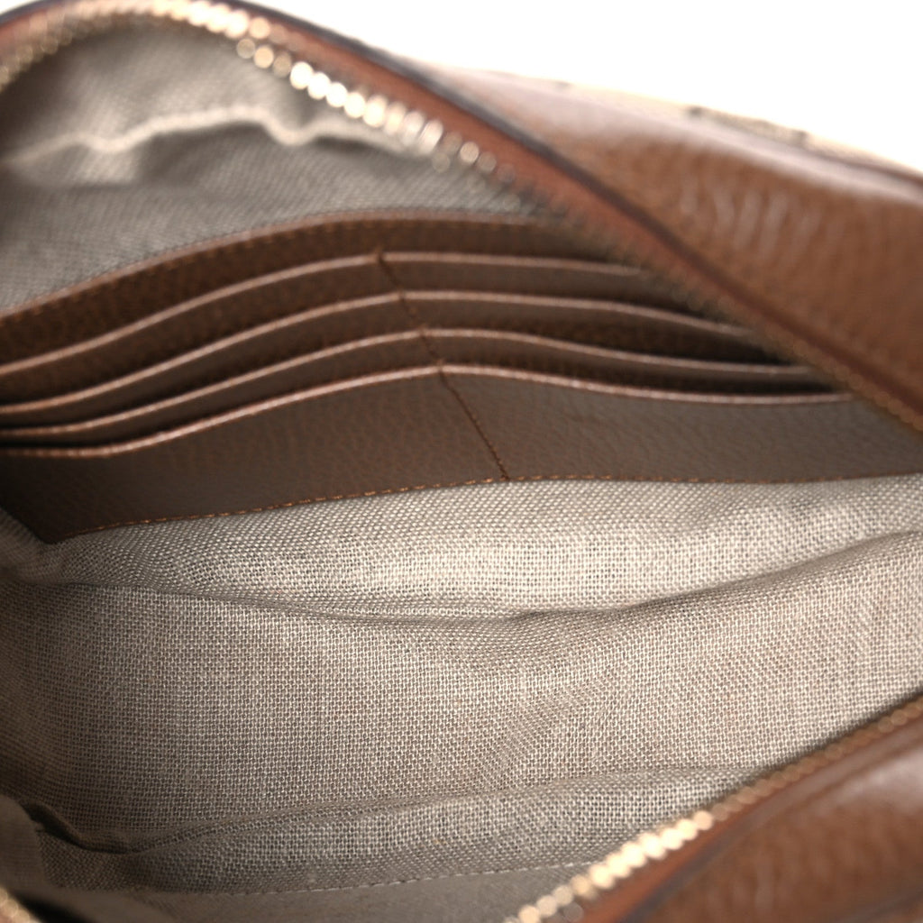 Gucci Monogram Mini Bree Messenger Bag Beige Tabacco