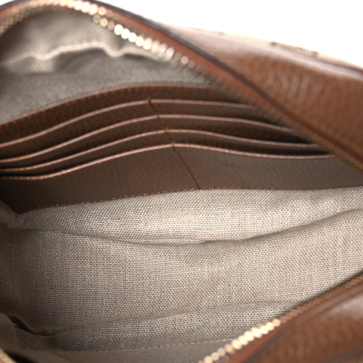 Gucci Monogram Mini Bree Messenger Bag Beige Tabacco