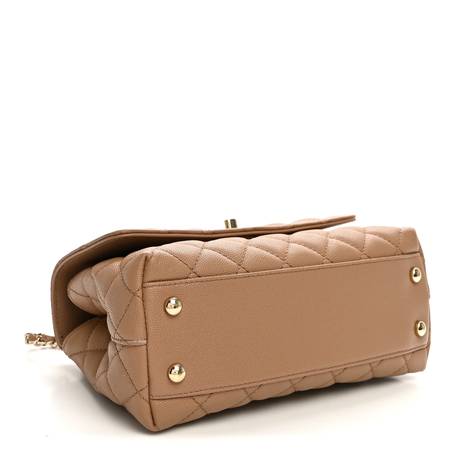 Chanel Caviar Quilted Mini Coco Handle Flap Beige