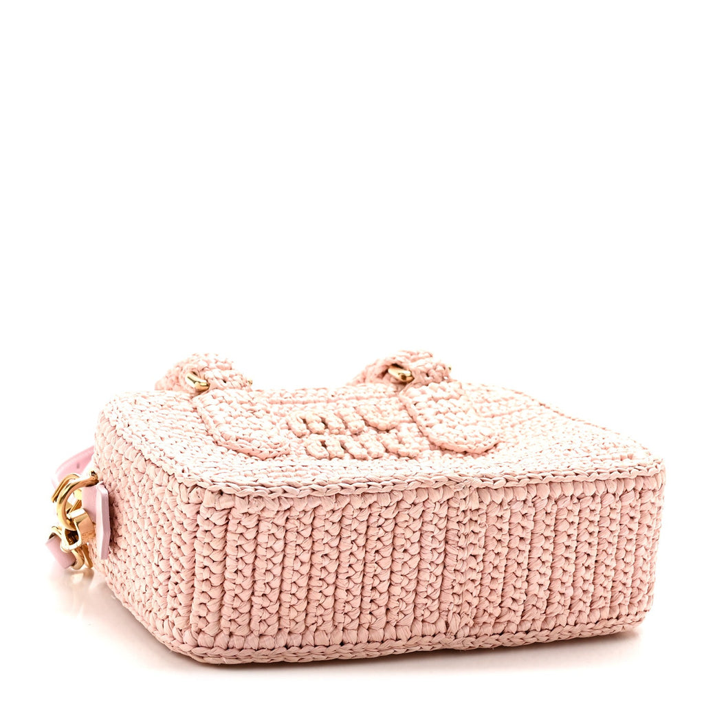 Miu Miu Crochet Calfskin S Narrow Arcadie Alabaster Pink