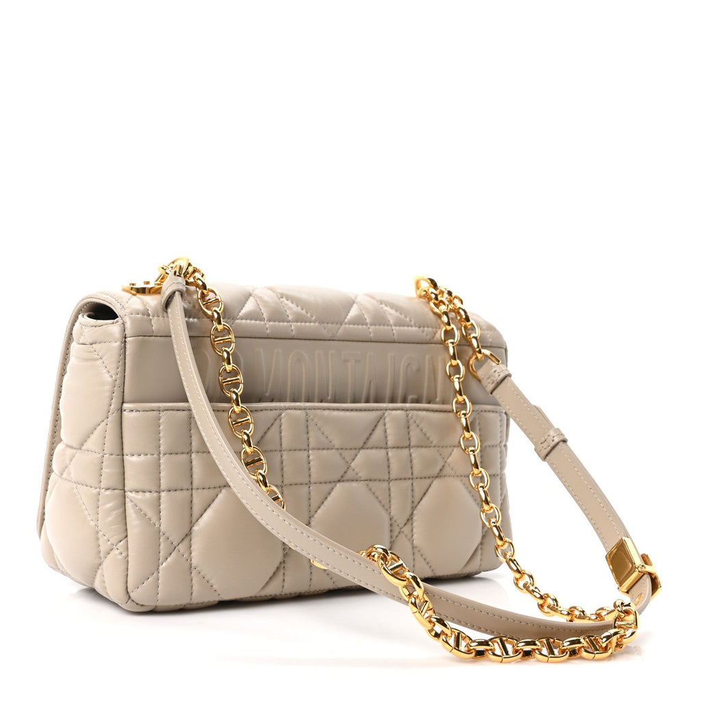 Dior Calfskin Macrocannage Medium Caro Bag Sand