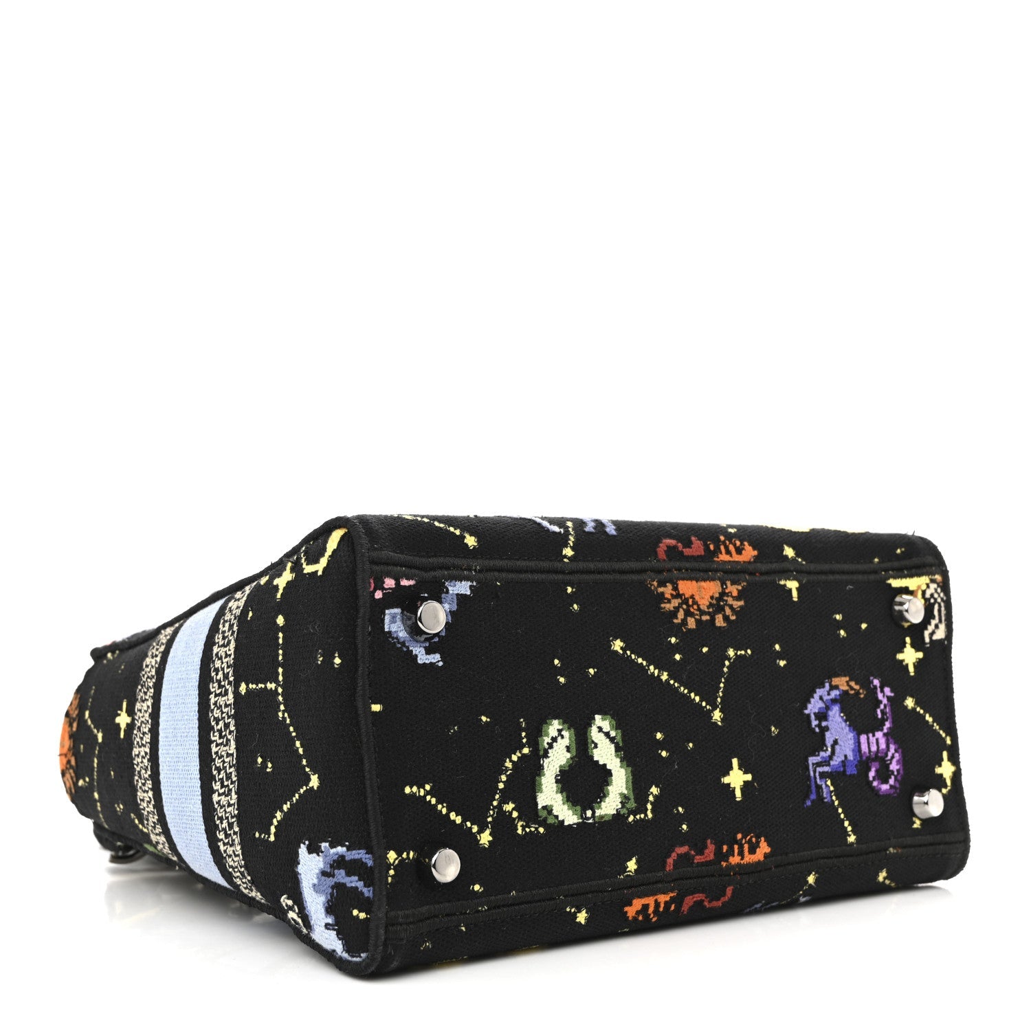 Dior Canvas Pixel Zodiac Embroidered Medium Lady D-Lite Nero Multicolor