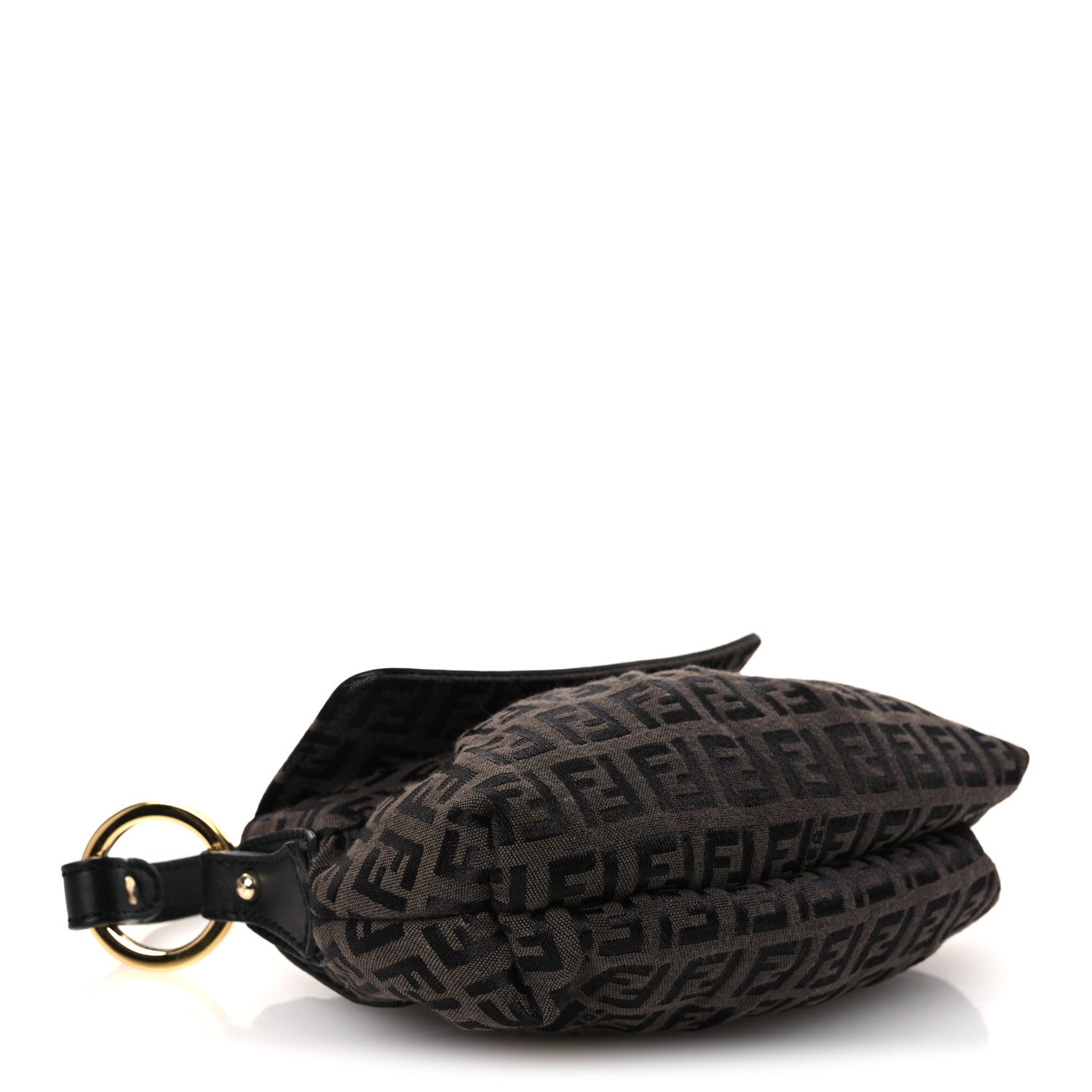 Fendi Zucchino Mini Chef Shoulder Bag Tobacco Moro Black