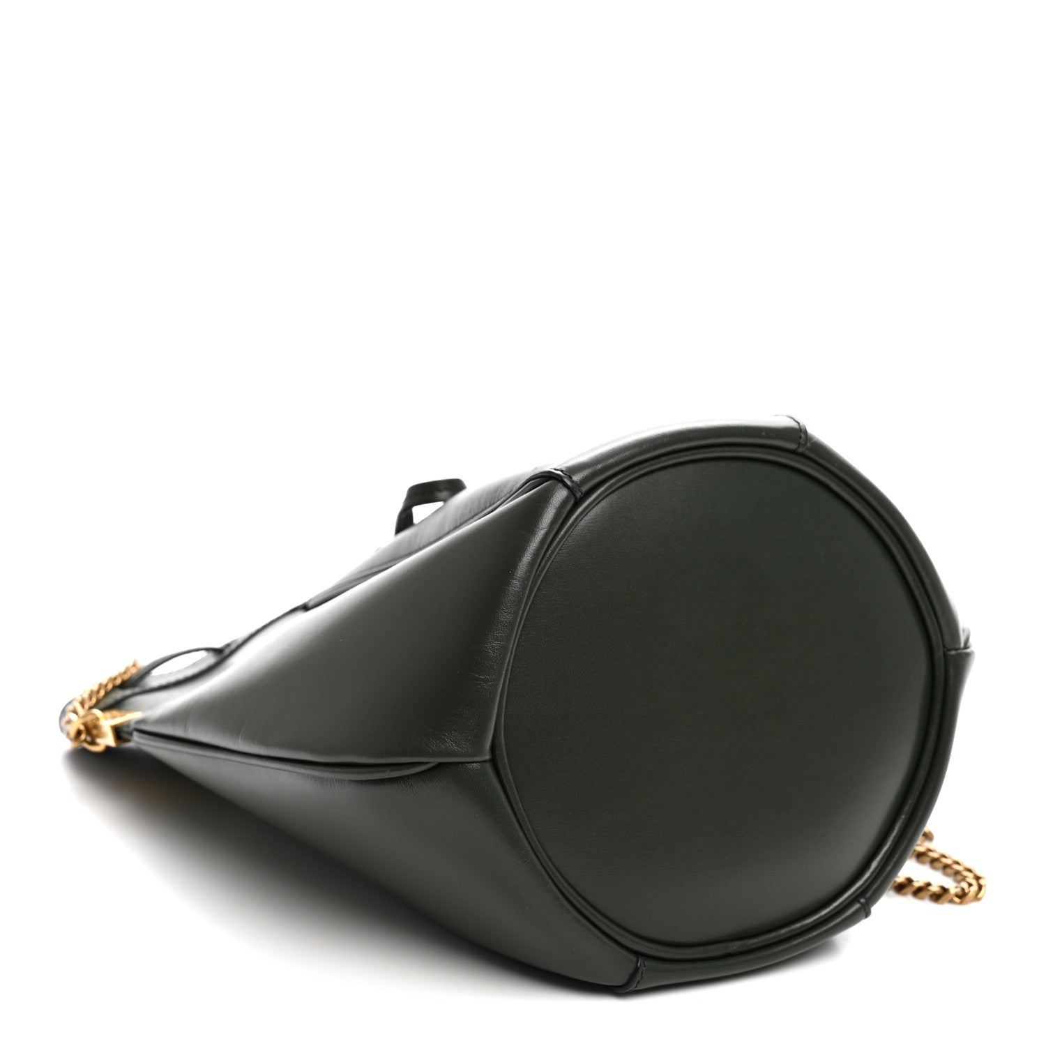 Saint Laurent Smooth Calfskin Small Talitha Bucket Bag Vert Fonce