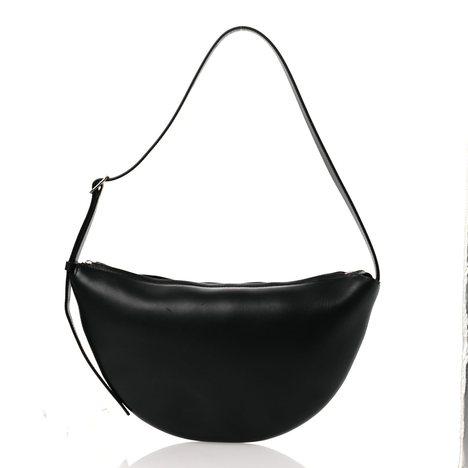 The Row Finely Grained Calfskin Jouvette Bag Black