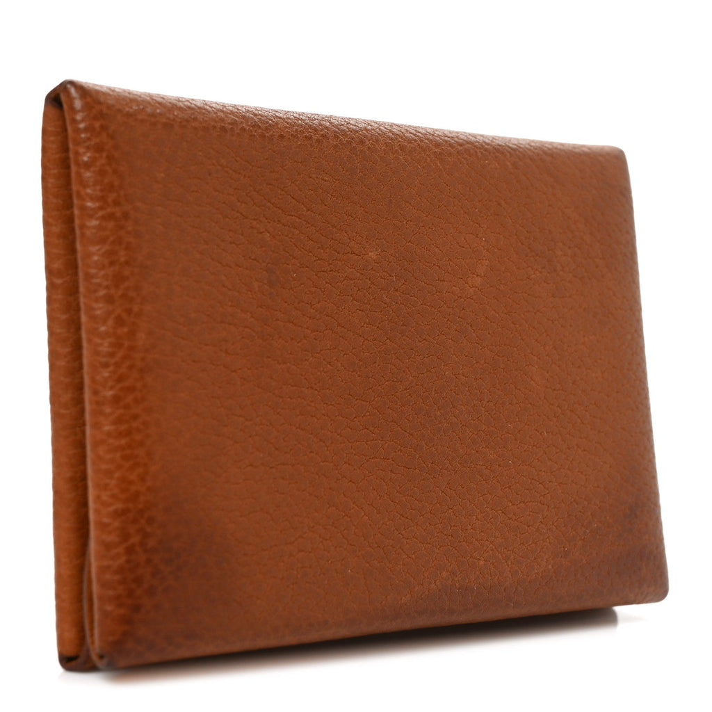Hermès Barenia Faubourg Calvi Duo Card Case Fauve