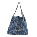 Chanel Denim Patchwork Logo Chanel 22 Blue