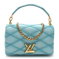 Louis Vuitton Lambskin Malletage Top Handle GO-14 MM Lagoon