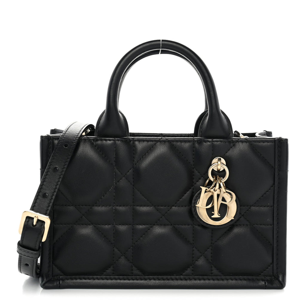 Dior Calfskin Macrocannage Mini Book Tote Black