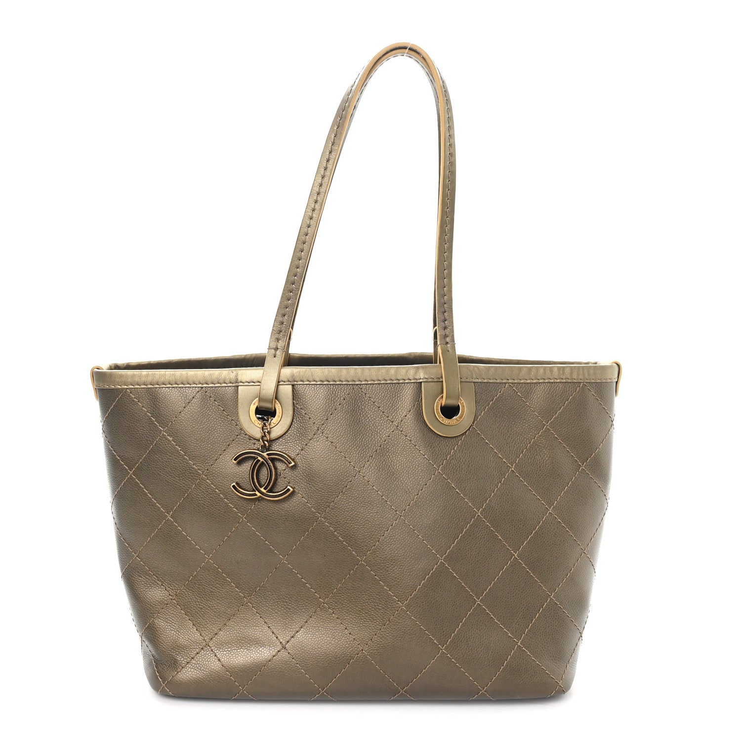 Chanel Grained Calfskin Large Shopping Fever Tote Gold