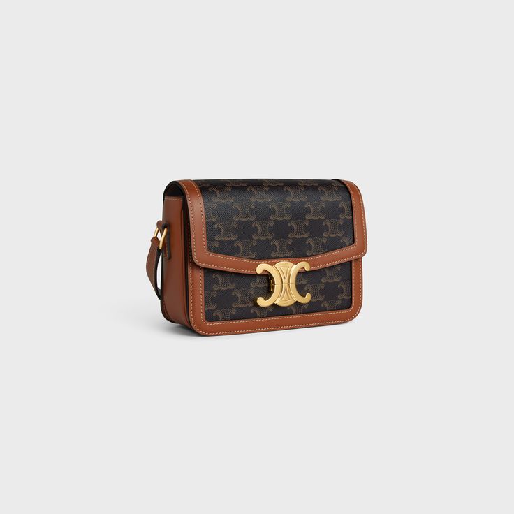 Celine Teen Triomphe Canvas Bag Tan - 3/4 view