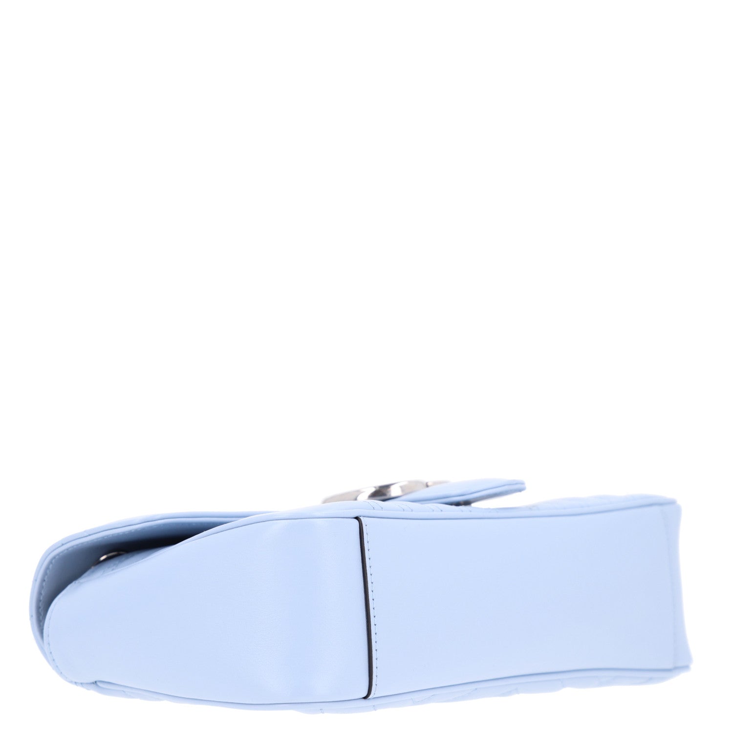Gucci Calfskin Matelasse Small GG Marmont Shoulder Bag Porcelain Light Blue
