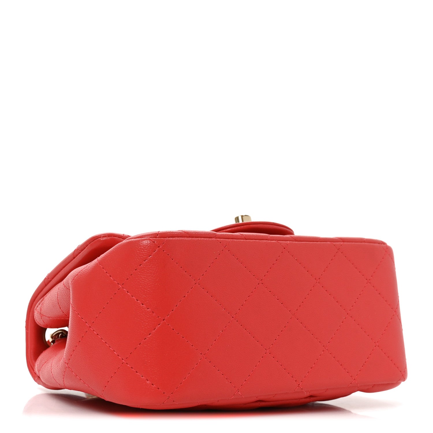 Chanel Lambskin Quilted Mini Square Flap Orange