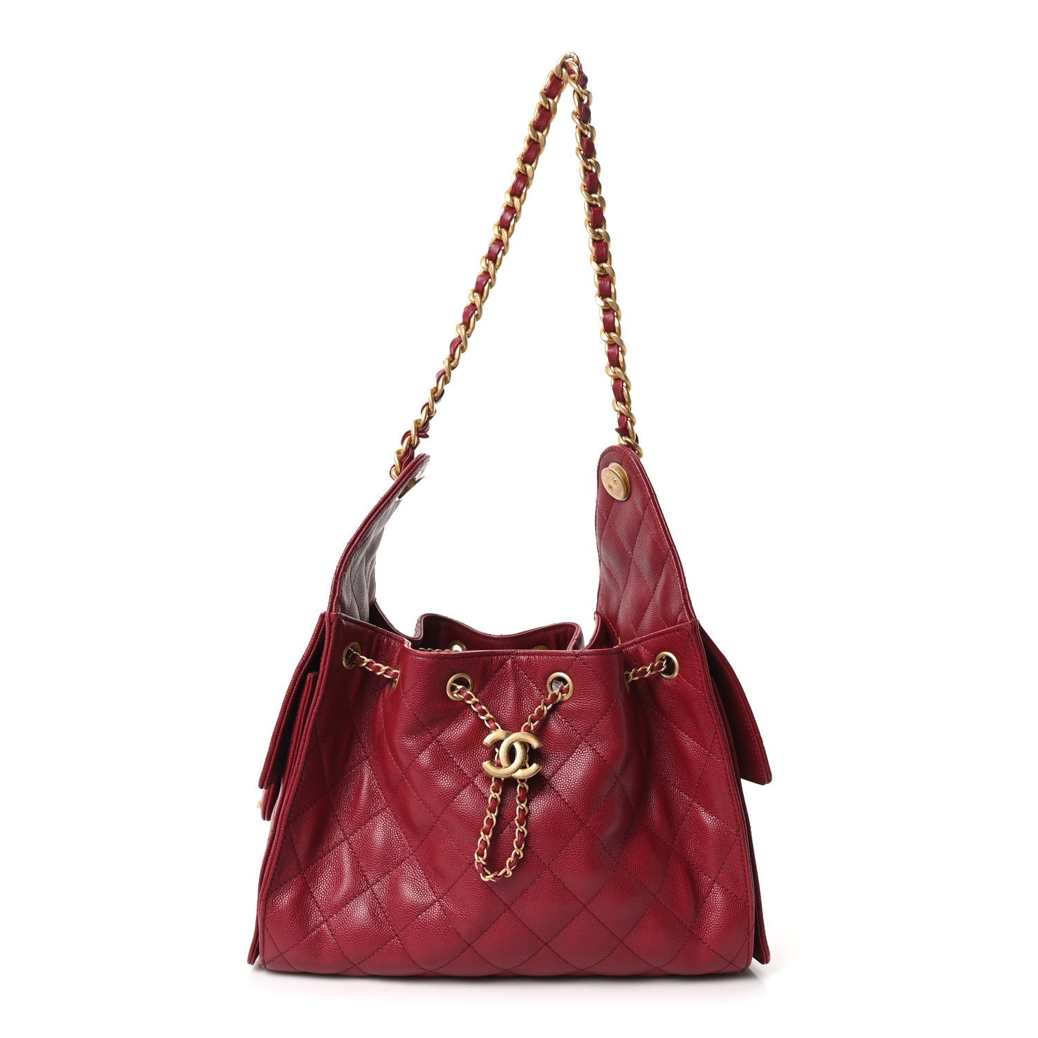 Chanel Caviar Quilted Small Chanel 25 Handbag Burgundy