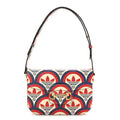 Gucci X ADIDAS Shangai Calfskin Web Trefoil Interlocking G Small Horsebit 1955 Shoulder Bag Red White Blue