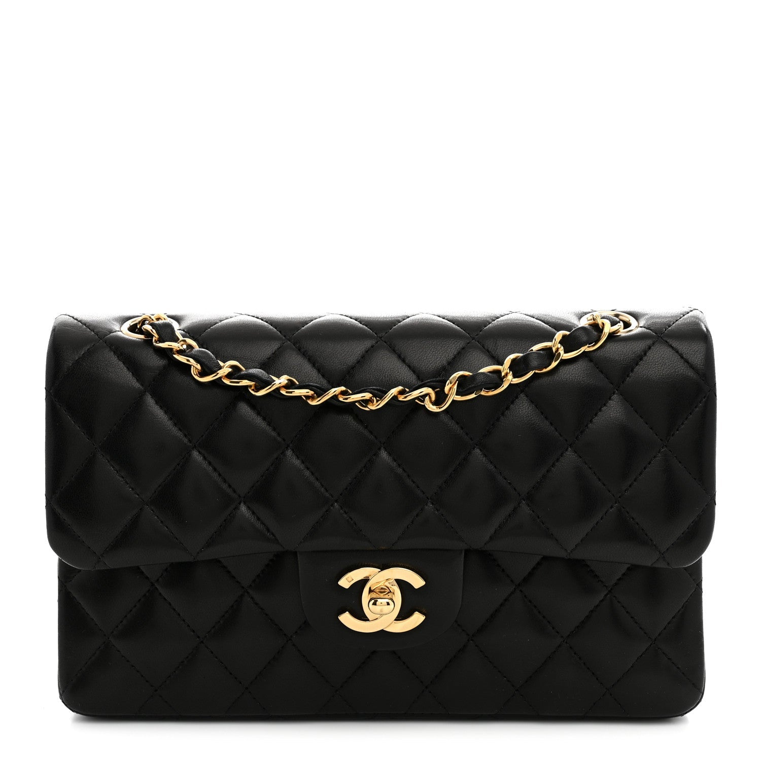 Chanel Lambskin Quilted Small Double Flap Black