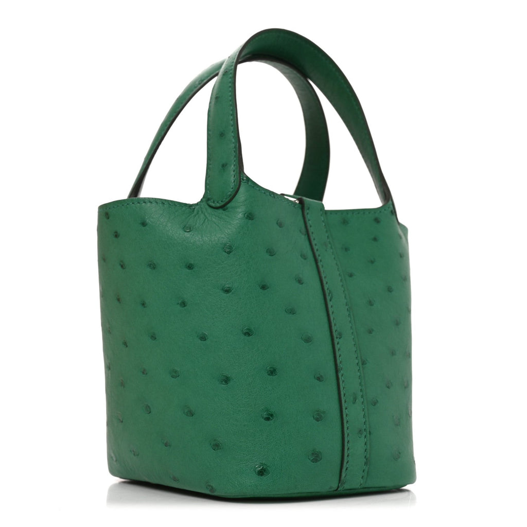 Hermès Ostrich Micro Picotin Lock Vert Vertigo