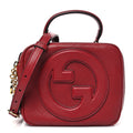 Gucci Sakai Be Green Calfskin Diagonal Stitched Blondie Top Handle Bag Rosso