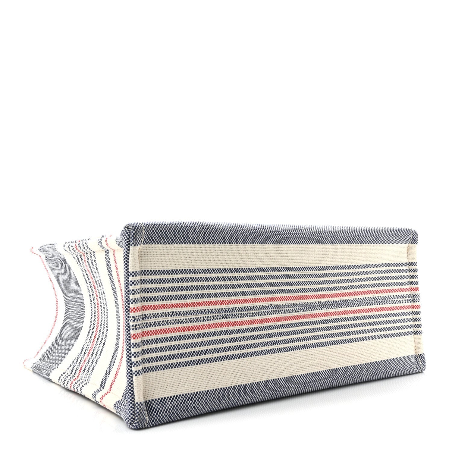 Celine Canvas Calfskin Striped Triomphe Large Cabas Red White Blue