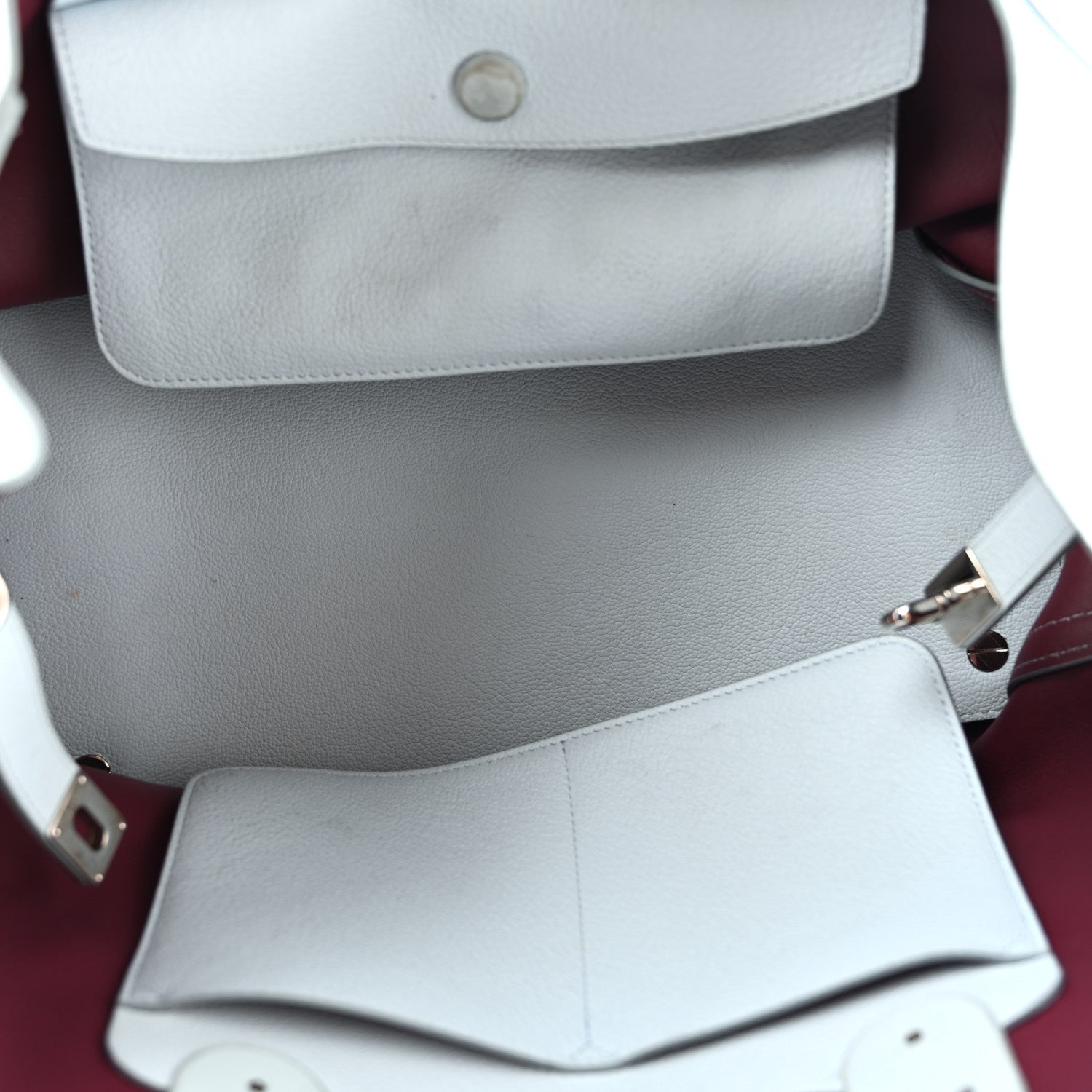 Dior Supple Grained Calfskin Large Open Bar Tote Light Blue