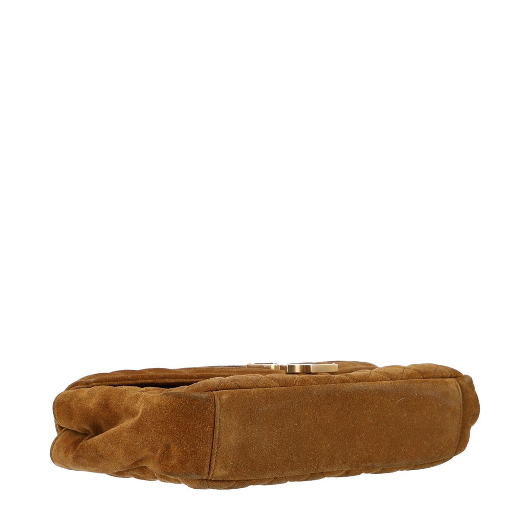 Saint Laurent Suede Tri-Quilt Monogram Medium College Bag Ochre
