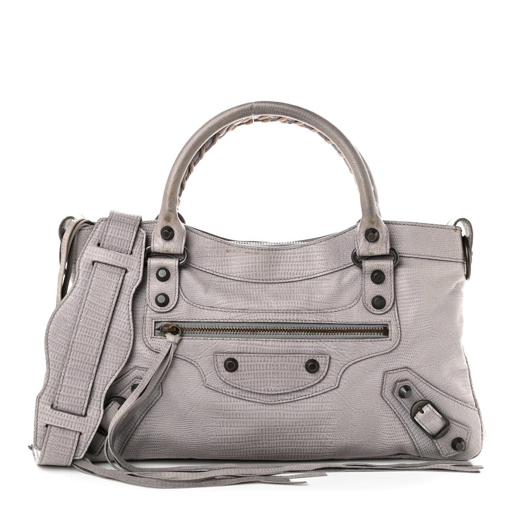 Balenciaga Agneau Lizard Embossed Classic Hardware First Fer