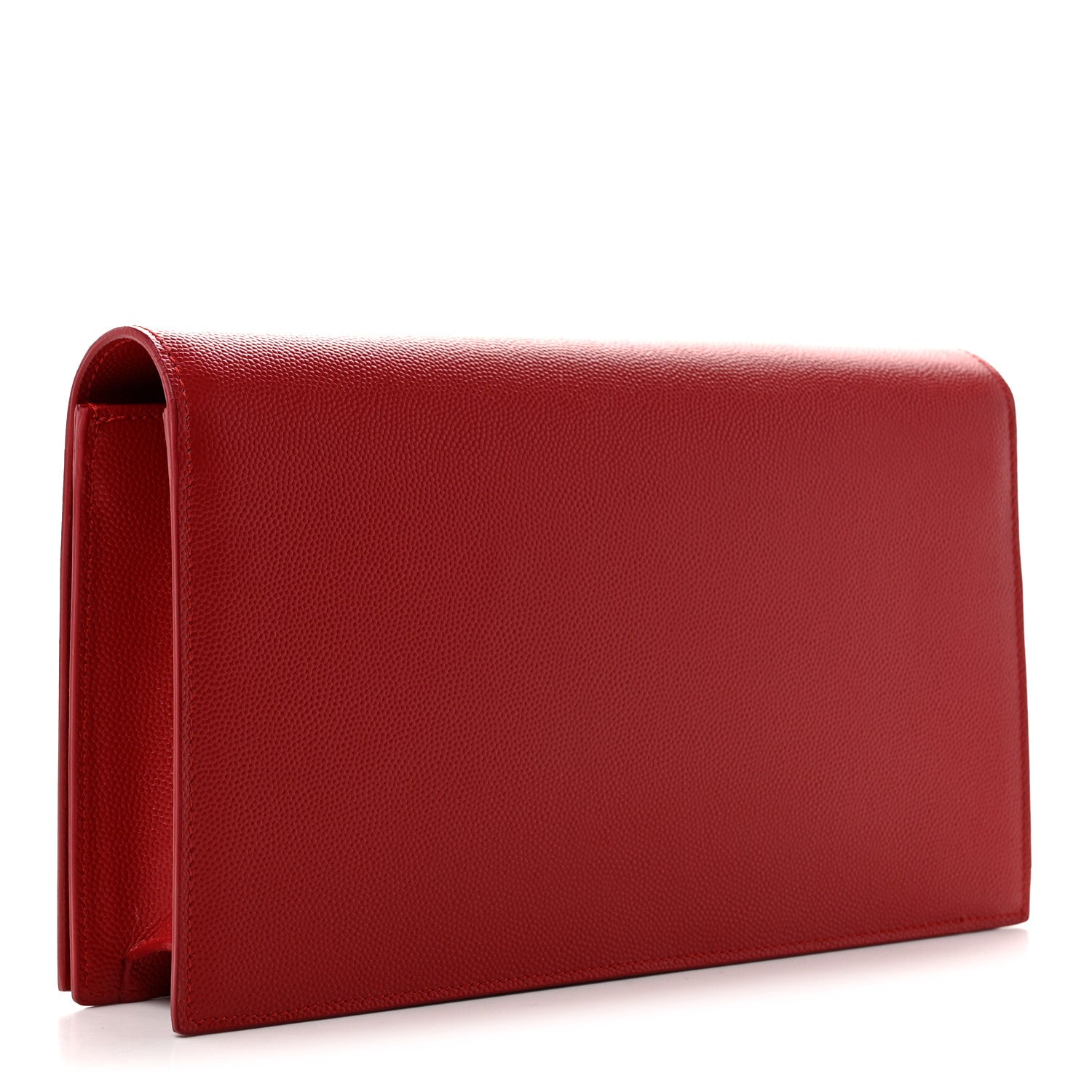 Saint Laurent Grain De Poudre Classic Monogram Cassandre Clutch New Red