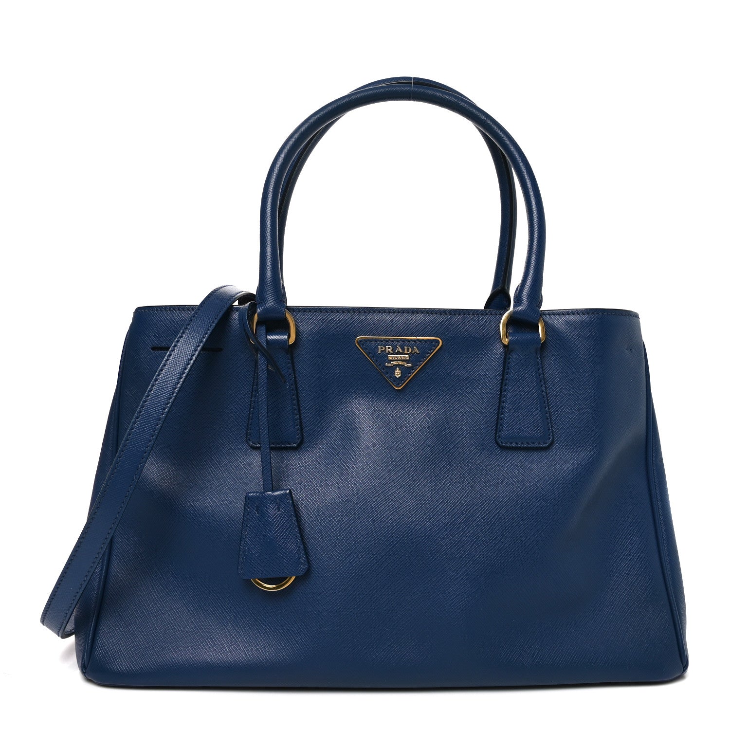 Prada Saffiano Lux Medium Tote Bluette