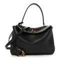 Balenciaga Natural Smooth Calfskin Medium Rodeo Top Handle Handbag Black