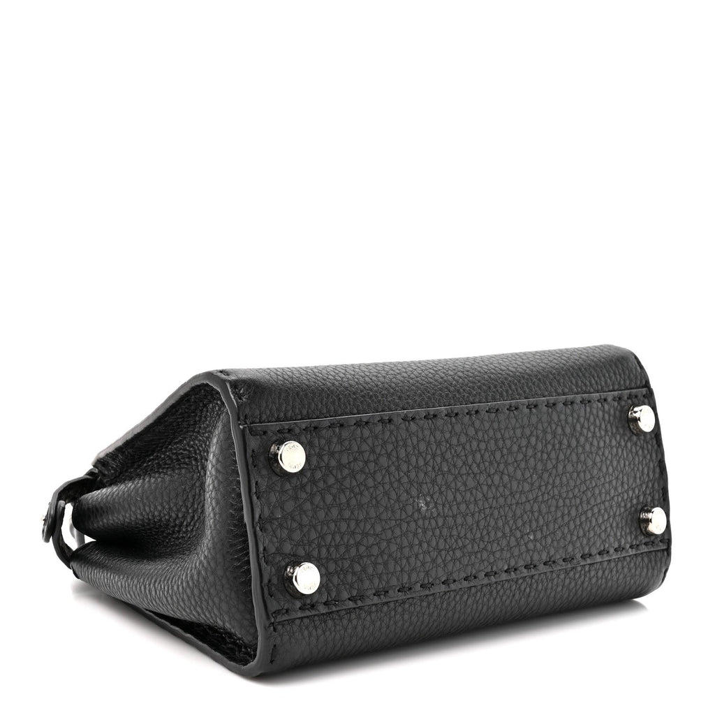 Fendi Cuoio Romano Selleria Bi-Color Mini Peekaboo Iconic Satchel Black Mou