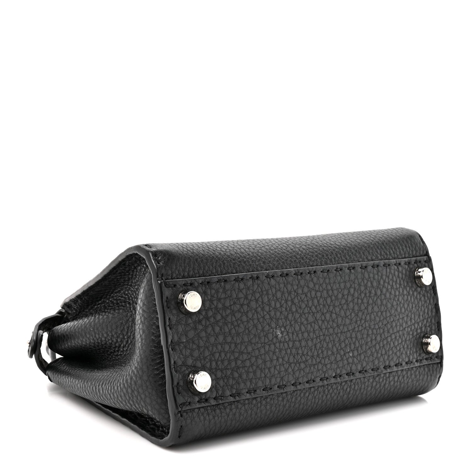 Fendi Cuoio Romano Selleria Bi-Color Mini Peekaboo Iconic Satchel Black Mou