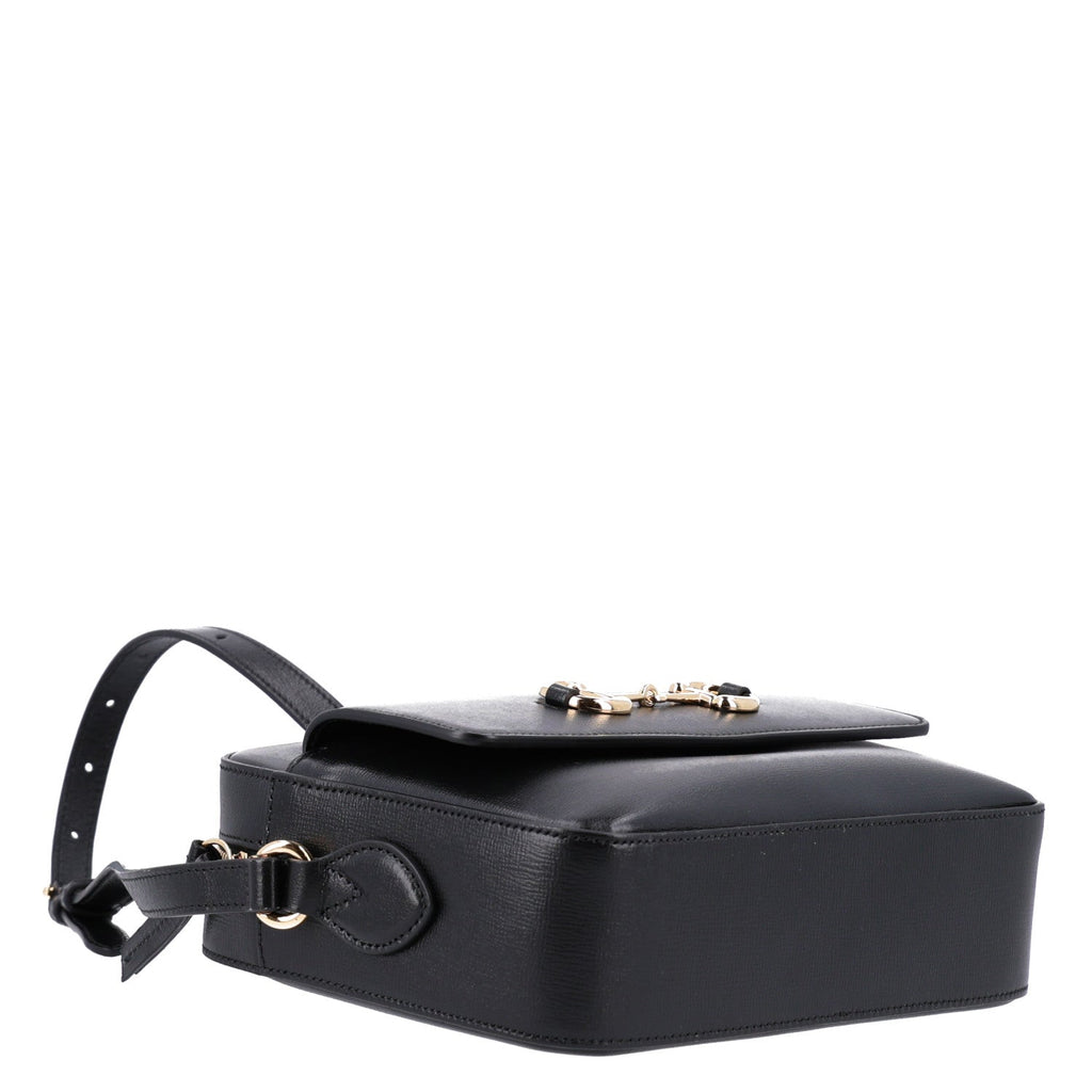 Gucci Textured Calfskin Small Horsebit 1955 Shoulder Bag Black