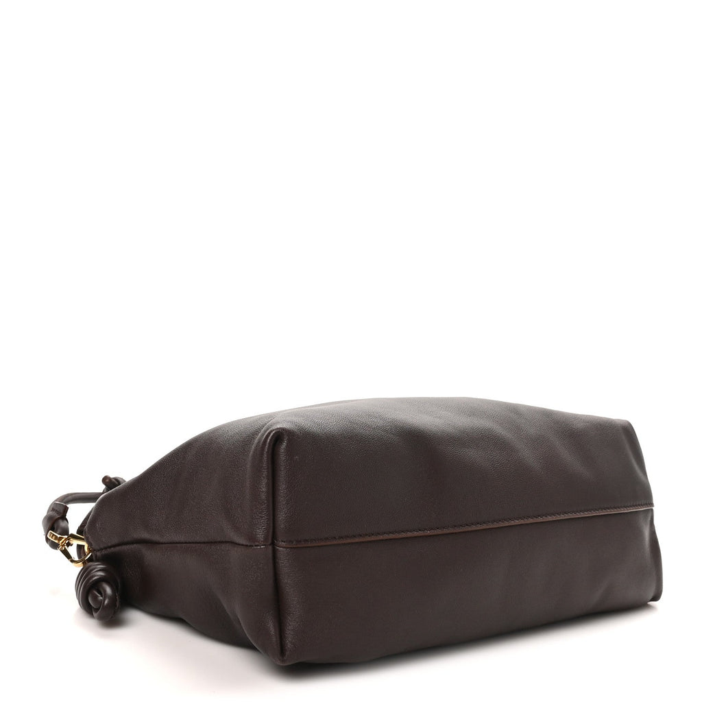 Loewe Mellow Nappa Medium Donut Chain Flamenco Knot Clutch Dark Burgundy