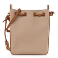 Saint Laurent Canvas Calfskin Small Bucket Bag Desert Dust Brick