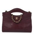 Chanel Lizard Embossed Calfskin Quilted Nano 31 Shopping Bag Burgundy