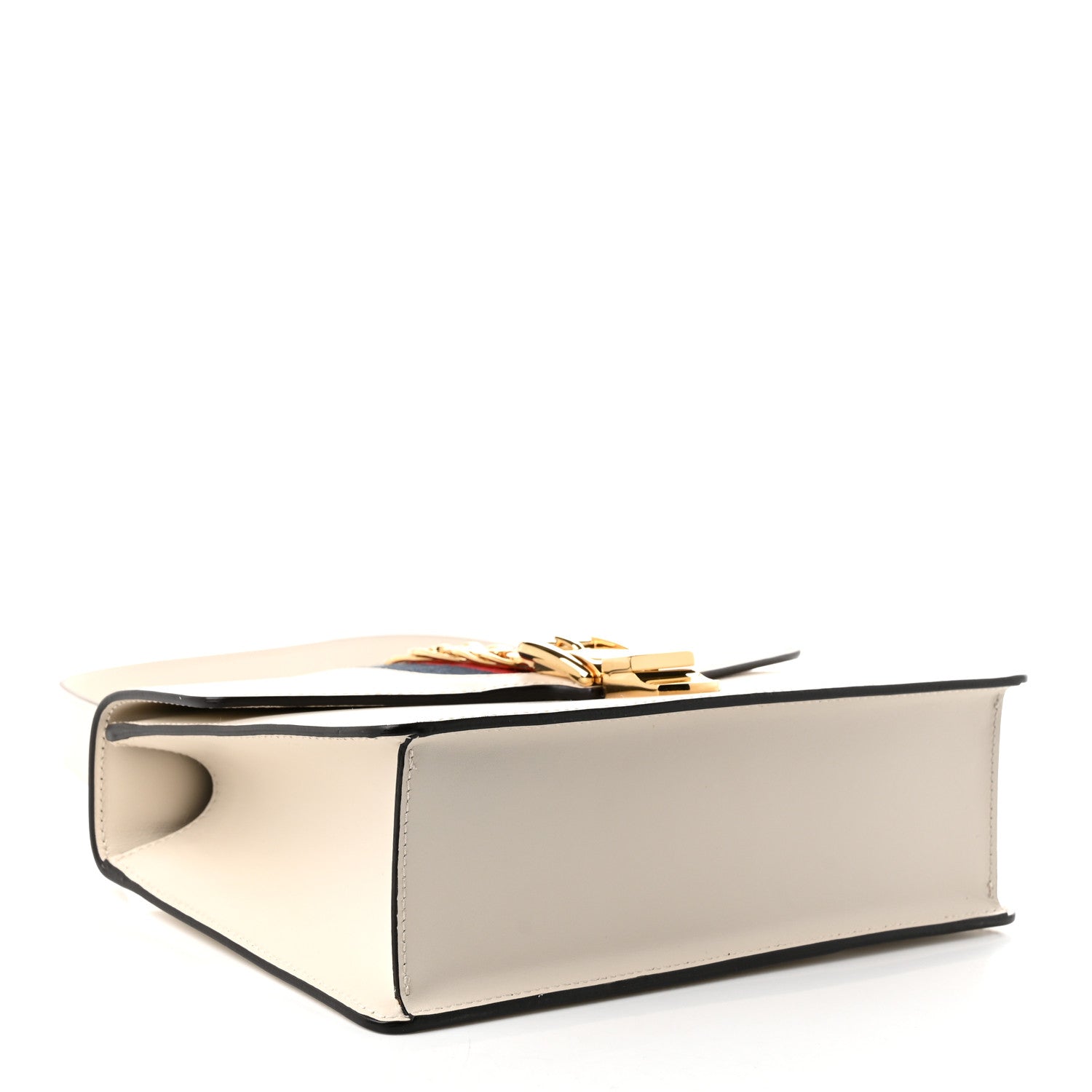 Gucci Calfskin Small Sylvie Shoulder Bag Off White
