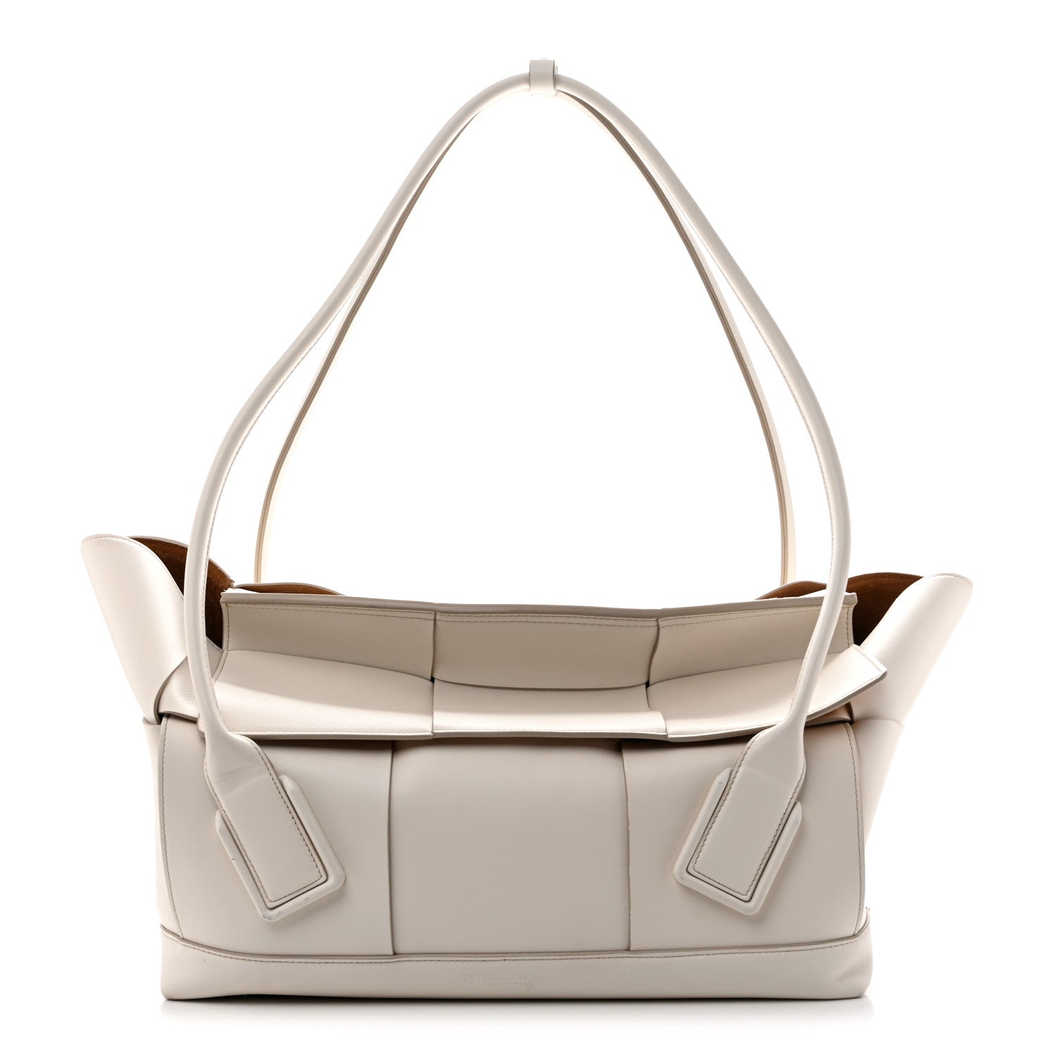 Bottega Veneta French Calfskin Maxi Intrecciato Large Arco Bianco