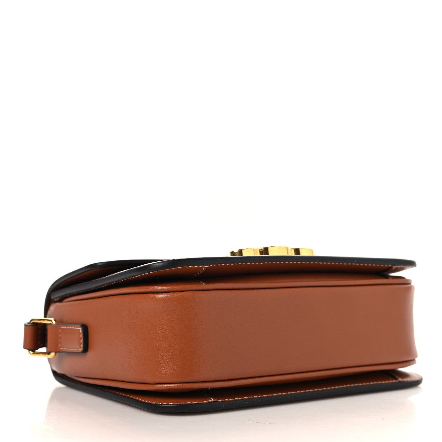 Celine Calfskin Triomphe Canvas Teen Triomphe Bag Tan