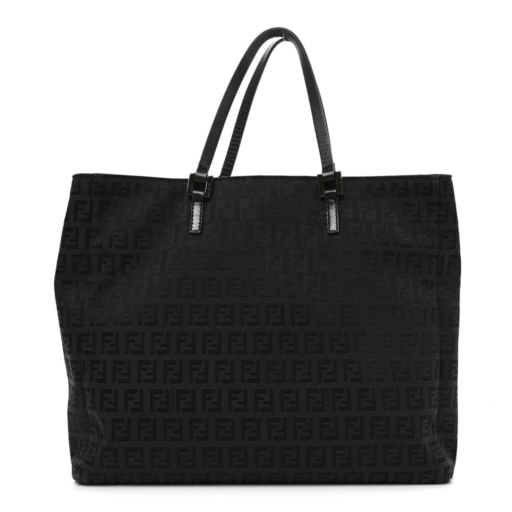 Fendi Zucchino Shopping Tote Black