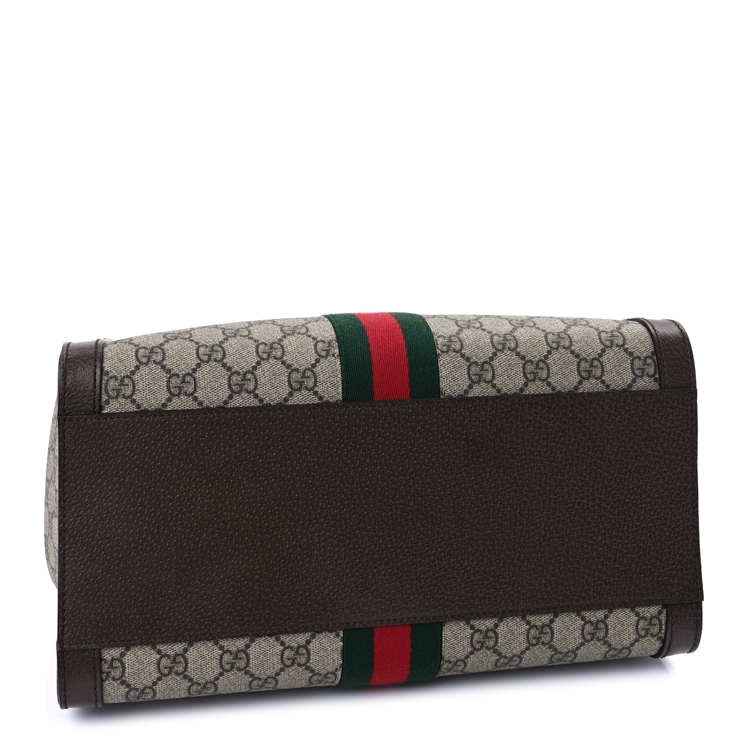 Gucci GG Supreme Monogram Web Medium Ophidia Tote Bag Brown Beige