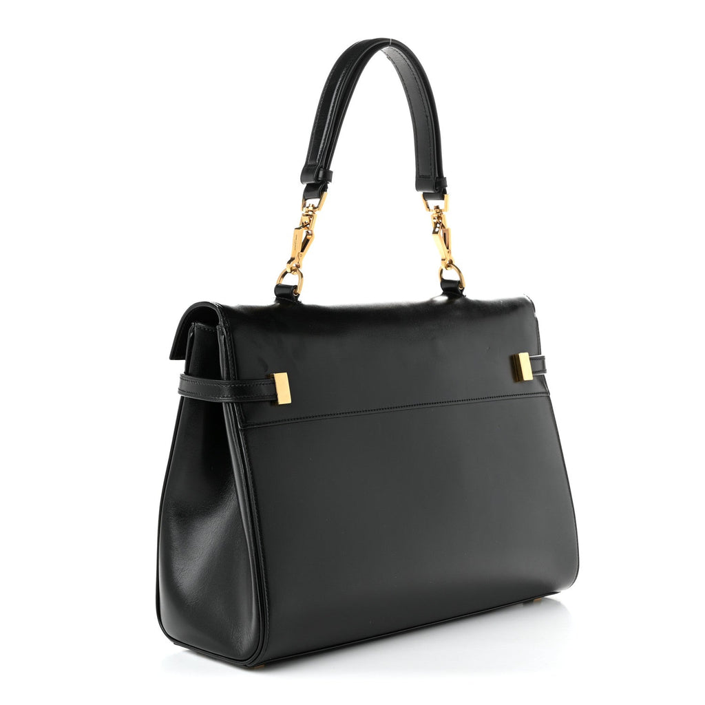 Saint Laurent Smooth Calfskin Manhattan Top Handle Black