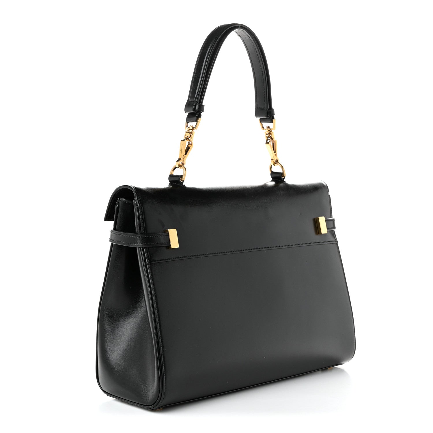 Saint Laurent Smooth Calfskin Manhattan Top Handle Black