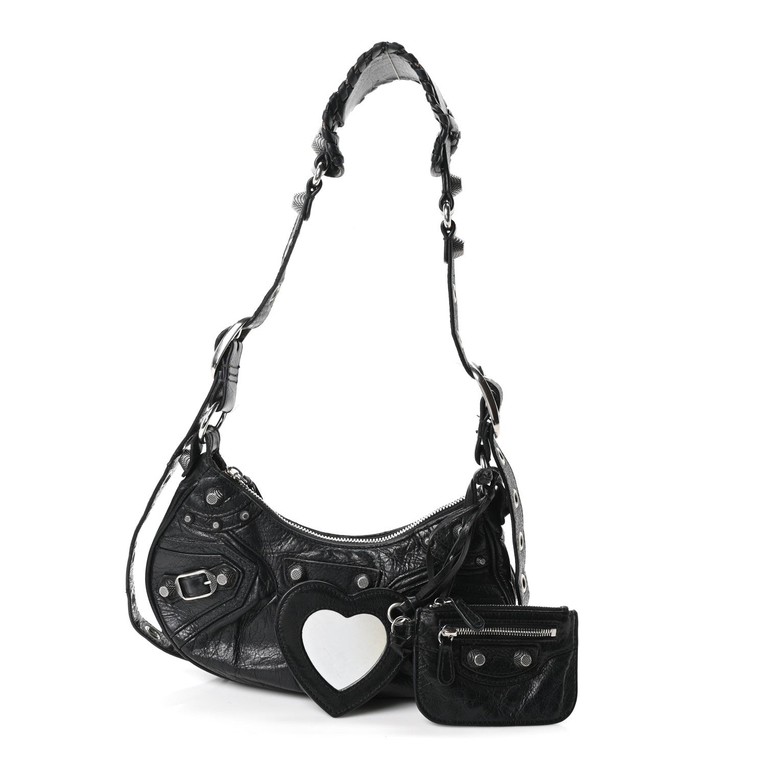 Balenciaga Agneau Arena Le Cagole Shoulder Bag XS Black