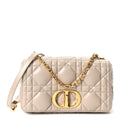 Dior Calfskin Macrocannage Medium Caro Bag Sand