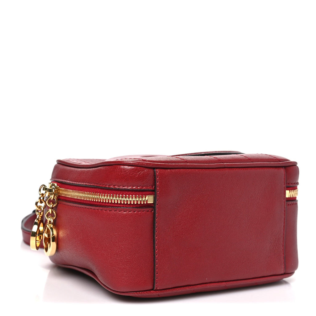 Gucci Sakai Be Green Calfskin Diagonal Stitched Blondie Top Handle Bag Rosso