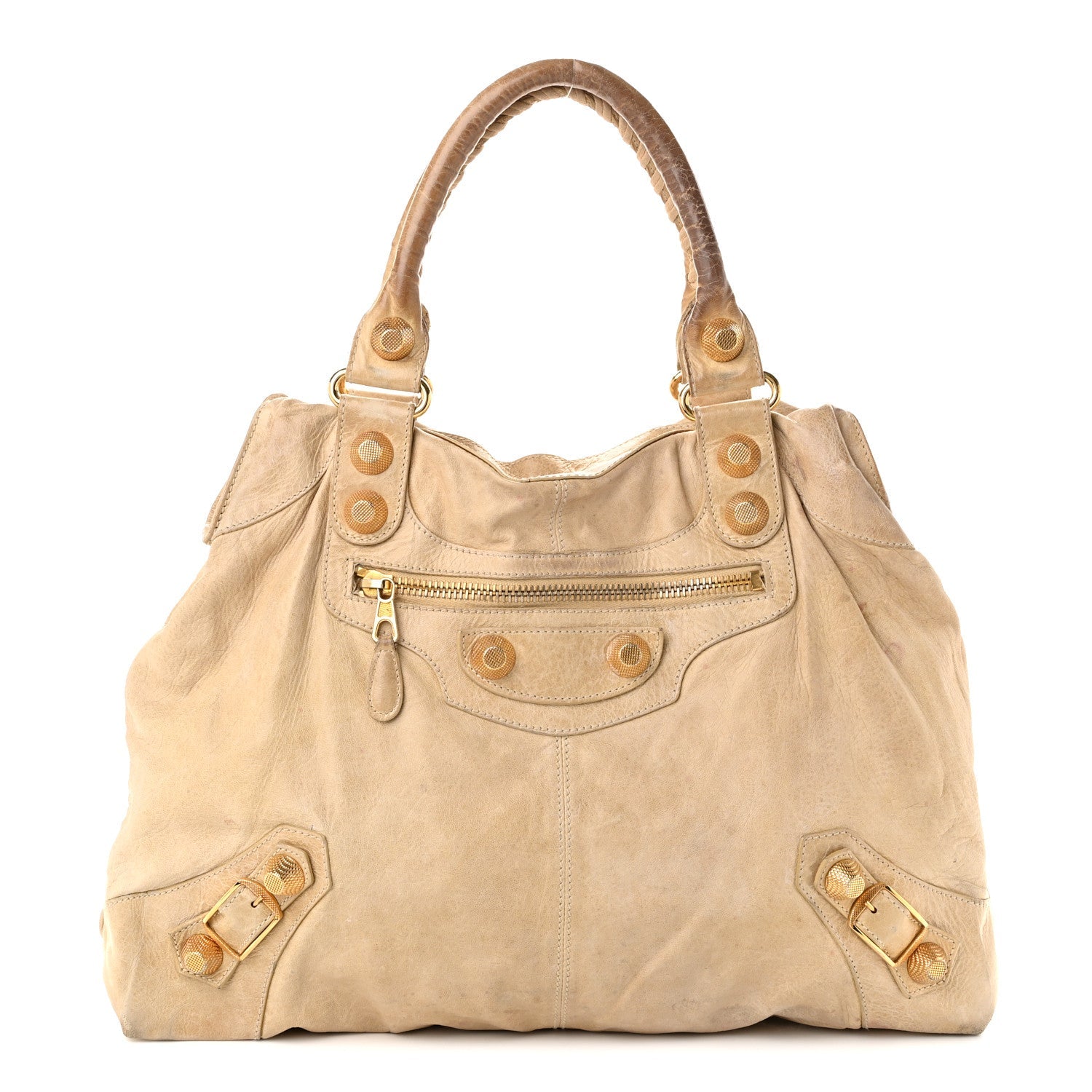 Balenciaga Agneau Giant 21 Gold Hardware Brief Praline