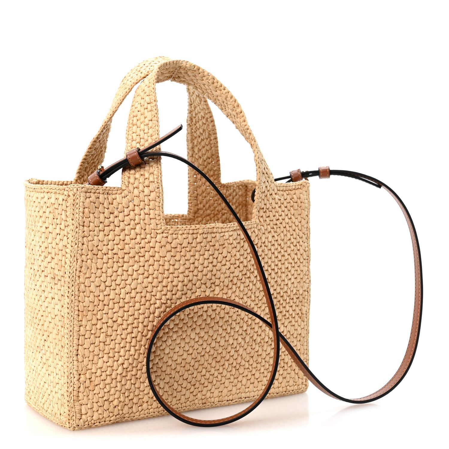 Loewe X PAULA'S IBIZA Raffia Small Font Tote Natural Tan