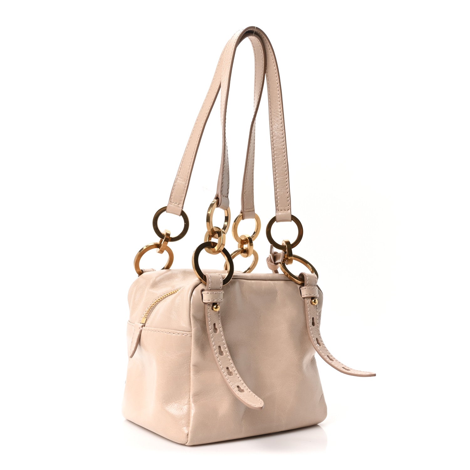 Prada Soft Lux Calfskin Mini Dangle Top Handle Bag Cipria