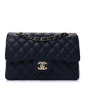 Chanel Caviar Quilted Small Double Flap Dark Navy